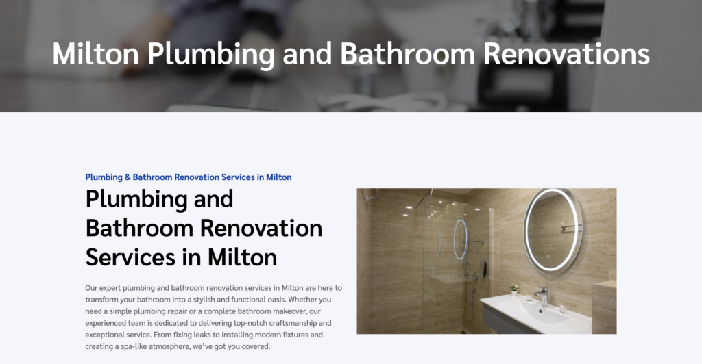 Milton Plumbing and Bathroom Renovations