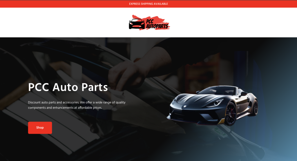 PCC Autoparts website design