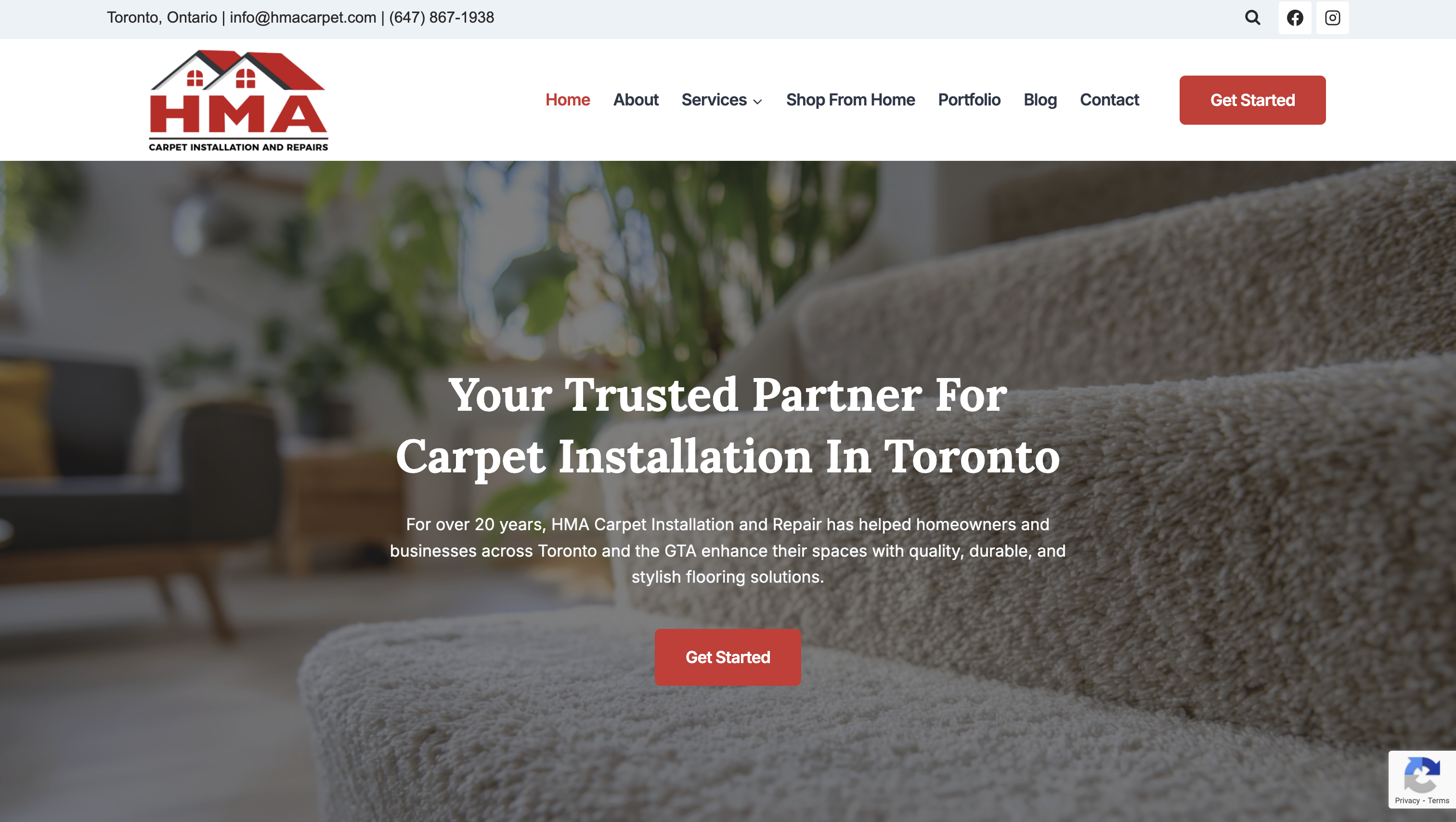 HMA Carpet Website Redesign