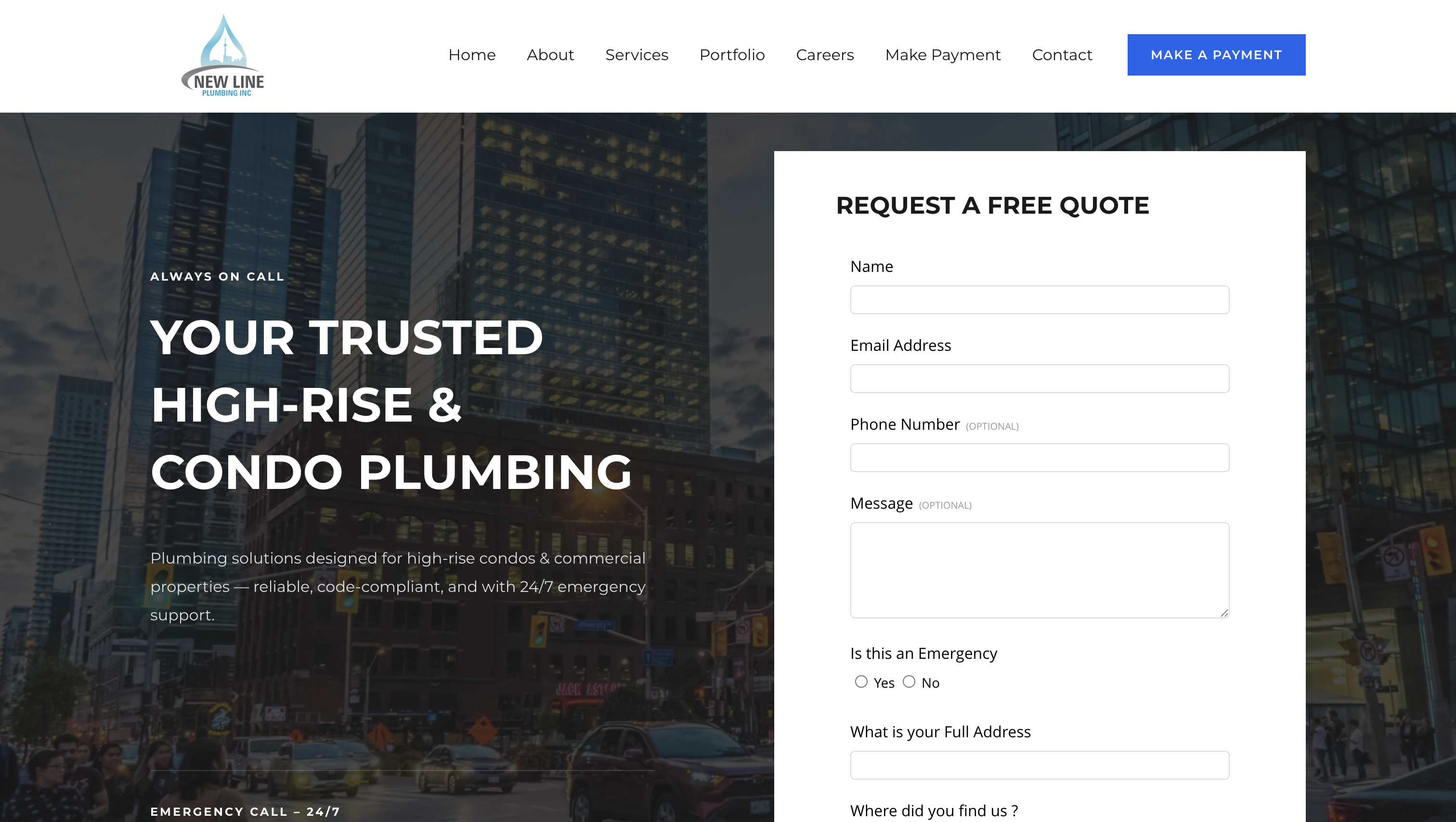 Newline Plumbing Website Design