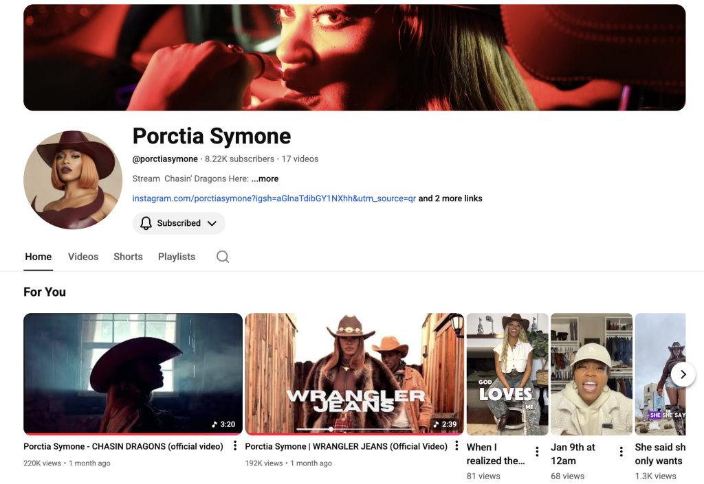 Porctia Symone's YouTube Channel