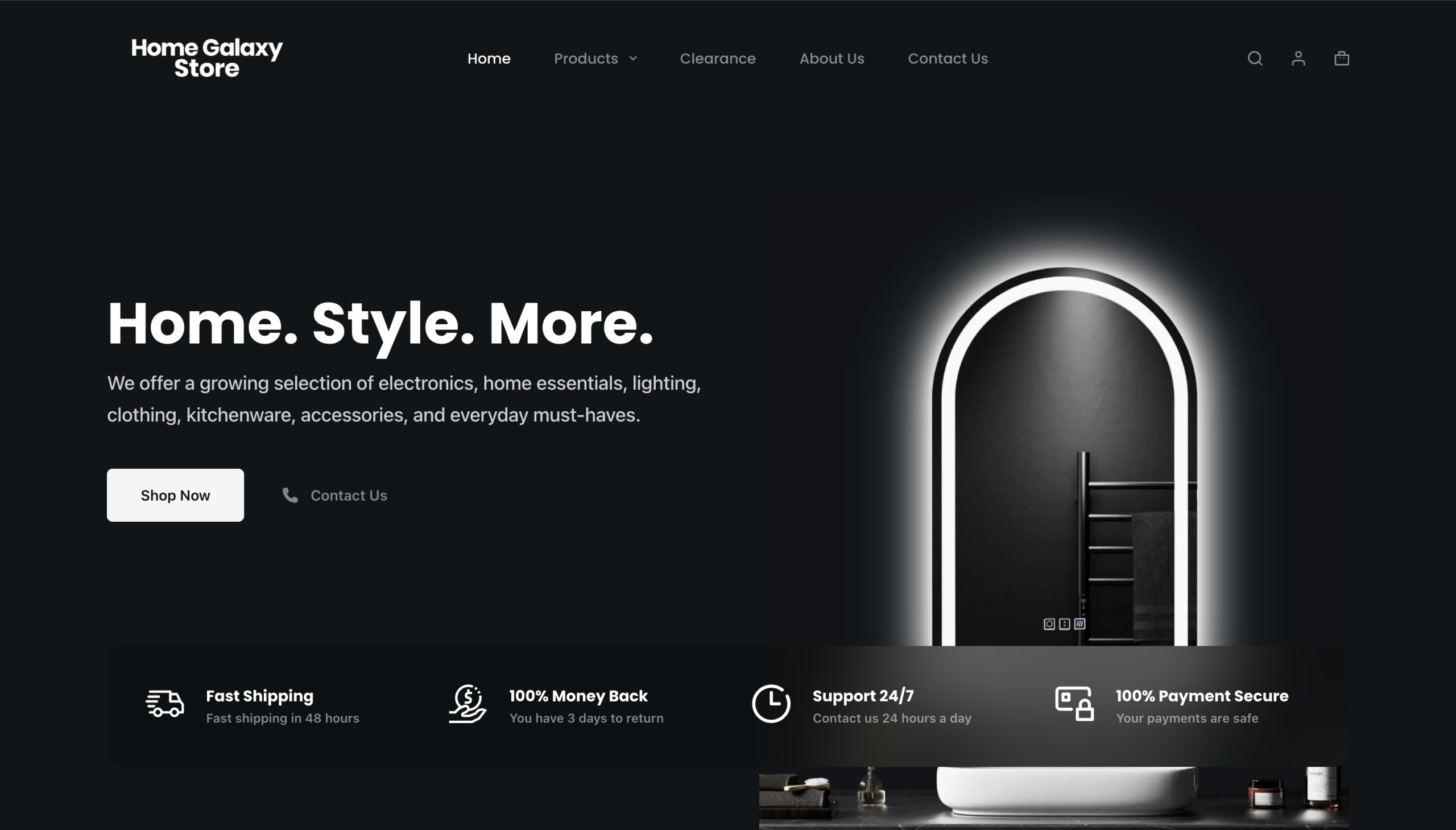 Home Galaxy Store Website Design Project