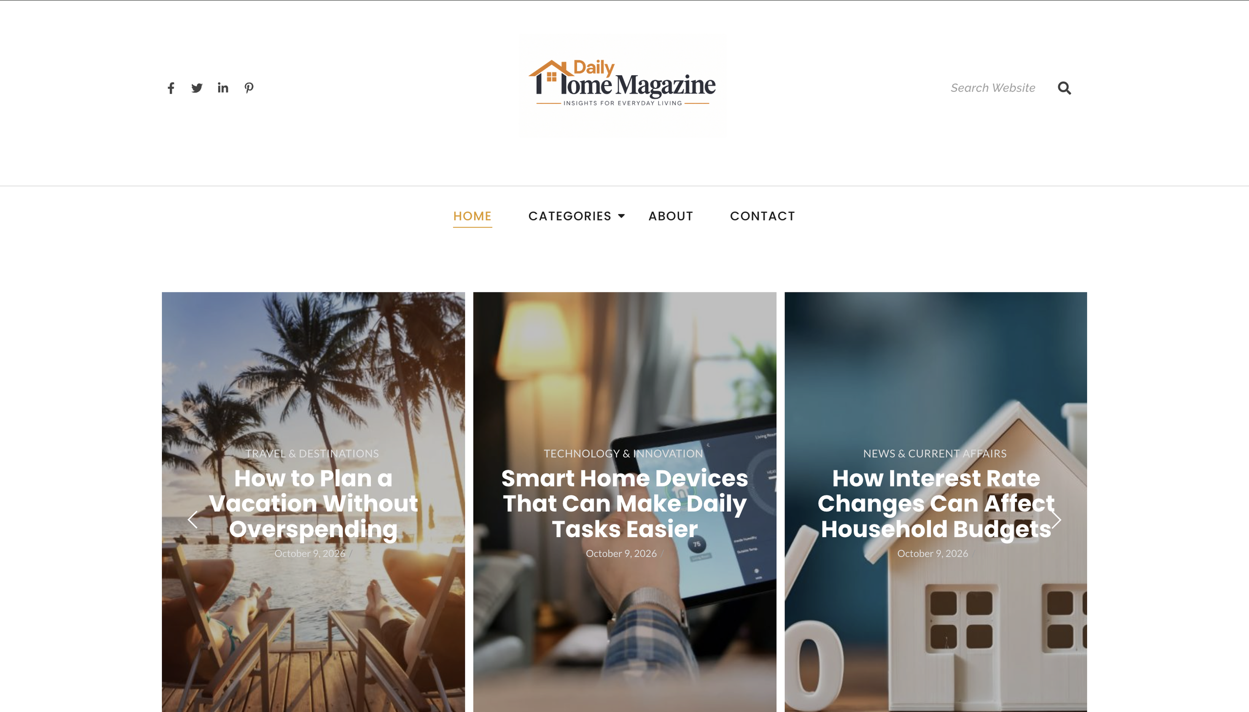 Daily Home Magazine Website Design
